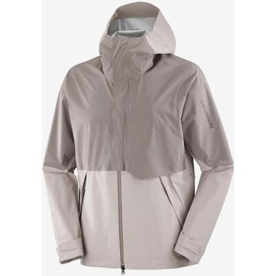 Salomon Outerpath Waterproof Pro Kapuzenjacke beige - L male Salomon Outerpath Waterproof Pro Kapuzenjacke beige - L male