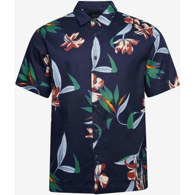 Superdry Hawaiana Kurzarmhemd marineblau/grün - XXL male Superdry Hawaiana Kurzarmhemd marineblau/grün - XXL male