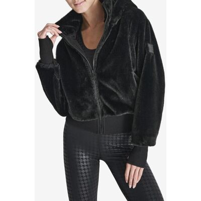 DKNY Teddy Damen Kapuzenjacke tiefschwarz - XS female DKNY Teddy Damen Kapuzenjacke tiefschwarz - XS female