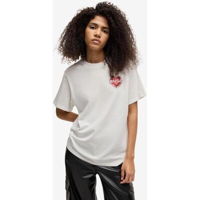 HUGO Vintage Heart Damen T-Shirt weiß/rot - XS female HUGO Vintage Heart Damen T-Shirt weiß/rot - XS female