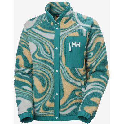 Helly Hansen Imperial Printed Pile Snap Fleecejacke grün gelb weiß Damen - L female Helly Hansen Imperial Printed Pile Snap Fleecejacke grün gelb weiß Damen - L female