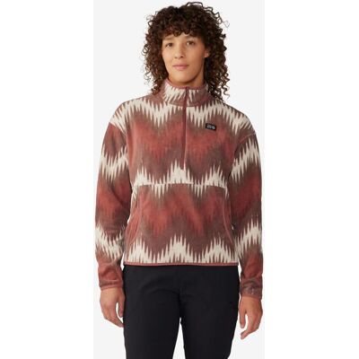Mountain Hardwear Novelty Microchill Half Zip Damen Sweatshirt rosa braun weiß - M female Mountain Hardwear Novelty Microchill Half Zip Damen Sweatshirt rosa braun weiß - M female