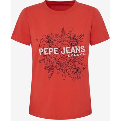 Pepe Jeans Ines Damen T-Shirt rot - XS female Pepe Jeans Ines Damen T-Shirt rot - XS female
