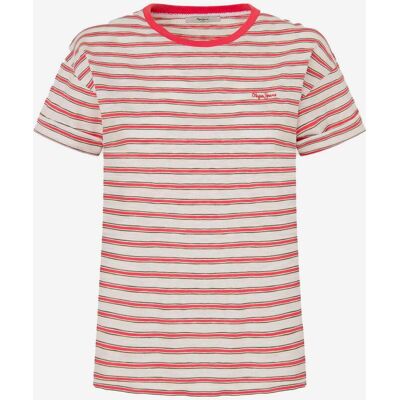 Pepe Jeans Hagar Damen T-Shirt rot/weiß - XS female Pepe Jeans Hagar Damen T-Shirt rot/weiß - XS female