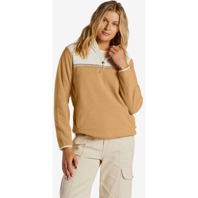 Billabong Boundary Lite Half Zip Damen Sweatshirt hellbraun/weiß - XS female Billabong Boundary Lite Half Zip Damen Sweatshirt hellbraun/weiß - XS female