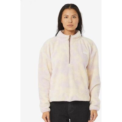 Rip Curl New Wave Damen Fleecejacke hellrosa/gelb - M female Rip Curl New Wave Damen Fleecejacke hellrosa/gelb - M female