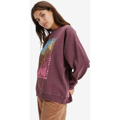 Roxy Lineup Oversized Damen Sweatshirt granatrot - XL female Roxy Lineup Oversized Damen Sweatshirt granatrot - XL female