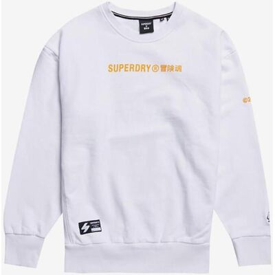 Superdry Corporate Logo Os Crew Damen Pullover weiß/orange - XS-S female Superdry Corporate Logo Os Crew Damen Pullover weiß/orange - XS-S female