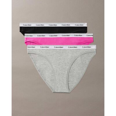 Calvin Klein Icon Logo Damen Unterhose grau rosa schwarz (3 Stück) - L female Calvin Klein Icon Logo Damen Unterhose grau rosa schwarz (3 Stück) - L female