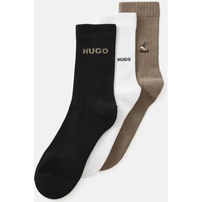 Hugo Qs Embroidery Socken schwarz weiß grün khaki (3 Paar) male Hugo Qs Embroidery Socken schwarz weiß grün khaki (3 Paar) male