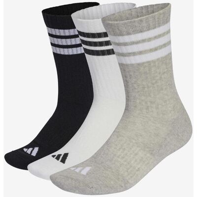 adidas 3-Stripes Cushioned Sportswear Crew Socken grau weiß (3er-Pack) - M unisex adidas 3-Stripes Cushioned Sportswear Crew Socken grau weiß (3er-Pack) - M unisex