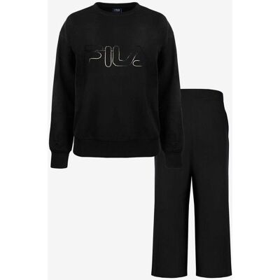 Fila Underwear & Socks Set Fila Pyjamas aus gebürstetem Baumwollfleece mit reflektierendem Logo, schwarz, für Damen. - S female Fila Underwear & Socks Set Fila Pyjamas aus gebürstetem Baumwollfleece mit reflektierendem Logo, schwarz, für Damen. - S female