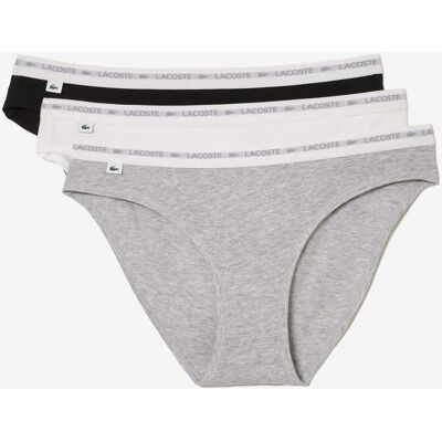 Lacoste Sous Vetement Damen Unterhose grau/weiß/schwarz (3er-Pack) - L female Lacoste Sous Vetement Damen Unterhose grau/weiß/schwarz (3er-Pack) - L female