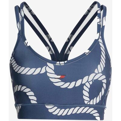 Tommy Hilfiger Low Strappy All Over Print Rope Sport-BH kobaltblau/weiß - M female Tommy Hilfiger Low Strappy All Over Print Rope Sport-BH kobaltblau/weiß - M female