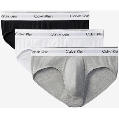 Calvin Klein Hip Unterhose grau/weiß/schwarz (3er-Pack) - L male Calvin Klein Hip Unterhose grau/weiß/schwarz (3er-Pack) - L male
