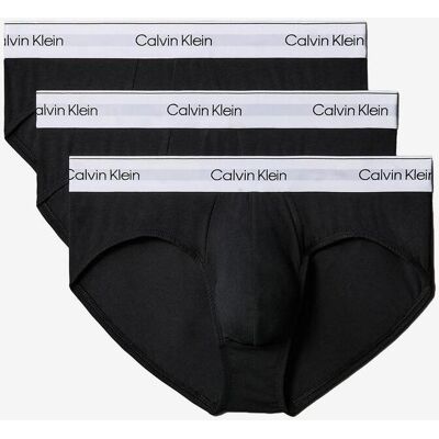 Calvin Klein Hip Unterhose pechschwarz/weiß (3er-Pack) - S male Calvin Klein Hip Unterhose pechschwarz/weiß (3er-Pack) - S male