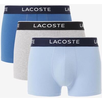 Lacoste Stretch Cotton Logo Boxershorts blau/grau/weiß (3er-Pack) - M male Lacoste Stretch Cotton Logo Boxershorts blau/grau/weiß (3er-Pack) - M male