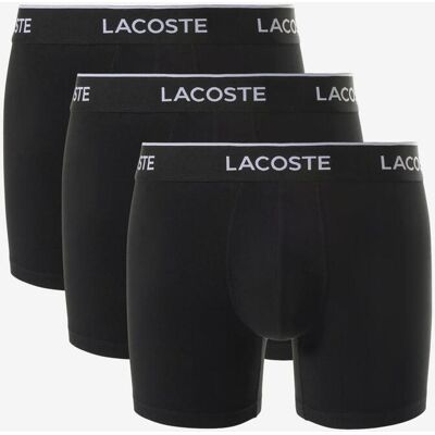 Lacoste Stretch Cotton Long Boxershorts schwarz/weiß (3er-Pack) - M male Lacoste Stretch Cotton Long Boxershorts schwarz/weiß (3er-Pack) - M male