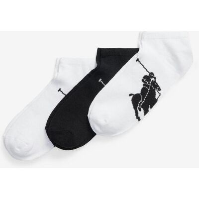 Ralph Lauren Big Pony Socken weiß schwarz (3er-Pack) male Ralph Lauren Big Pony Socken weiß schwarz (3er-Pack) male