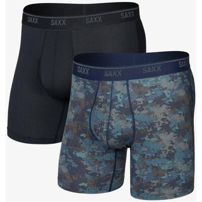 SAXX Quest Quick-Dry Mesh Boxershorts schwarz blau (2 Stück) - XL male SAXX Quest Quick-Dry Mesh Boxershorts schwarz blau (2 Stück) - XL male