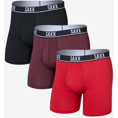 SAXX Essential Performance Mesh Boxershorts rot/marineblau/schwarz (3er-Pack) - XXL male SAXX Essential Performance Mesh Boxershorts rot/marineblau/schwarz (3er-Pack) - XXL male