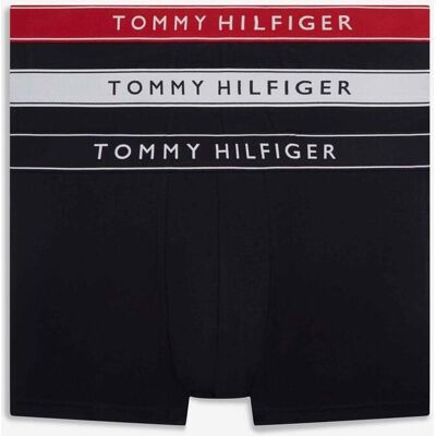 Tommy Hilfiger Trunk Logo WB Boxershorts schwarz rot weiß (3 Stück) - M male Tommy Hilfiger Trunk Logo WB Boxershorts schwarz rot weiß (3 Stück) - M male