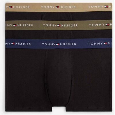 Tommy Hilfiger Trunk Boxershorts schwarz blau beige (3 Stück) - L male Tommy Hilfiger Trunk Boxershorts schwarz blau beige (3 Stück) - L male