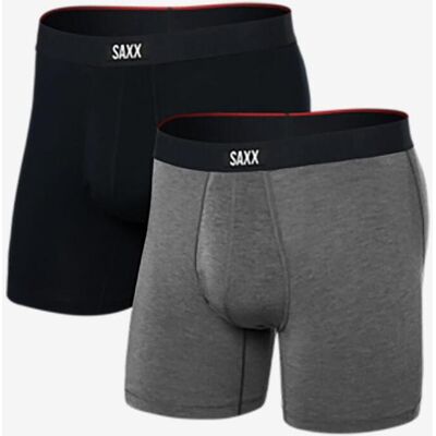 SAXX Vibe Xtra Boxershorts schwarz/grau (2er-Pack) - L male SAXX Vibe Xtra Boxershorts schwarz/grau (2er-Pack) - L male