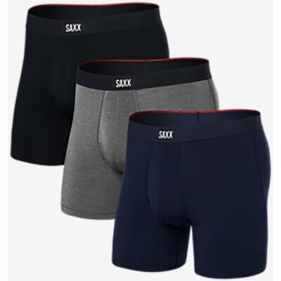 SAXX Vibe XTRA Brief Fly Boxershorts schwarz/blau/grau (3er Pack) - S male SAXX Vibe XTRA Brief Fly Boxershorts schwarz/blau/grau (3er Pack) - S male