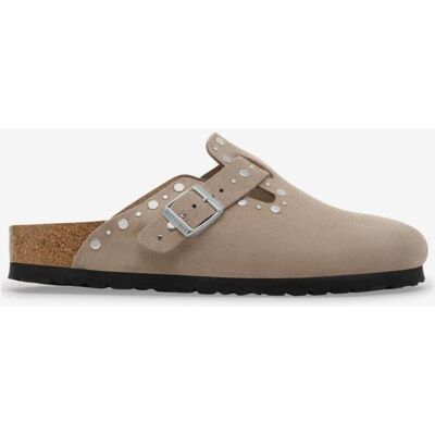 Birkenstock Boston Rivet Suede Schmale Weite Damen Clogs beige - 41 female Birkenstock Boston Rivet Suede Schmale Weite Damen Clogs beige - 41 female