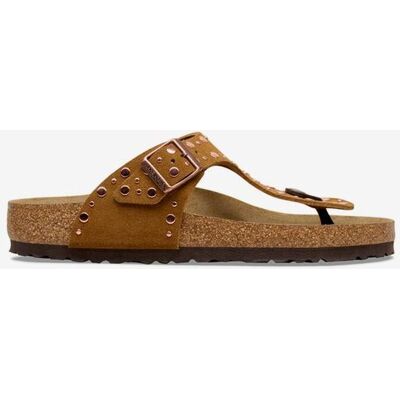 Birkenstock Gizeh Rivet Veloursleder Schmale Weite Damen Sandalen Braun Warm - 39 female Birkenstock Gizeh Rivet Veloursleder Schmale Weite Damen Sandalen Braun Warm - 39 female
