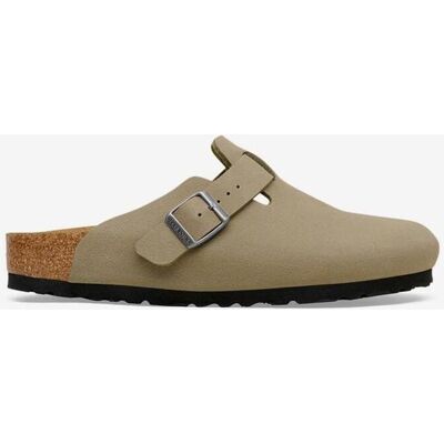 Birkenstock Boston TEX Birko-Flor Nubuk Clogs Normale Weite beige/grünlich - 38 unisex Birkenstock Boston TEX Birko-Flor Nubuk Clogs Normale Weite beige/grünlich - 38 unisex