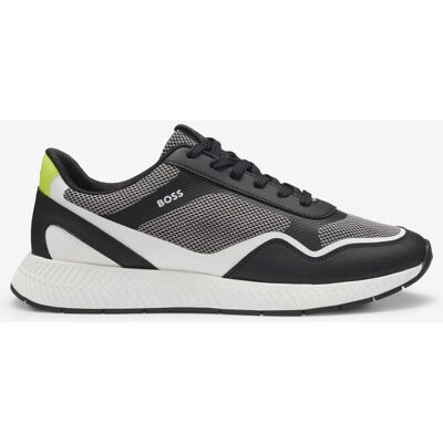 BOSS Titanium Runn Sneaker schwarz/weiß/neongrün - 45 male BOSS Titanium Runn Sneaker schwarz/weiß/neongrün - 45 male