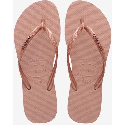 Havaianas Slim Logo Metallic Damen Flip-Flops beige/gold - 33-34 female Havaianas Slim Logo Metallic Damen Flip-Flops beige/gold - 33-34 female