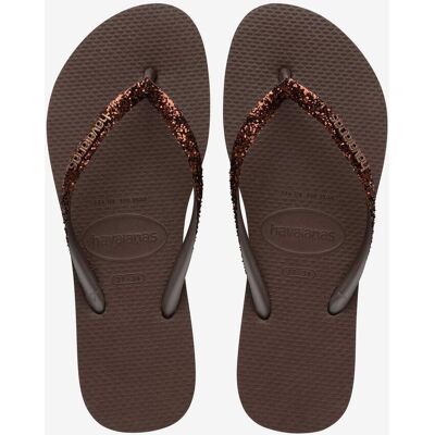 Havaianas Slim Glitter II Damen Badesandalen braun schwarz - 41-42 female Havaianas Slim Glitter II Damen Badesandalen braun schwarz - 41-42 female