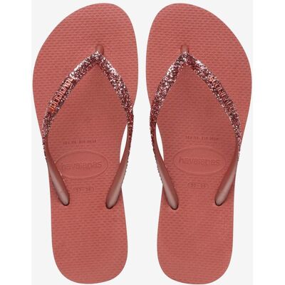 Havaianas Slim Glitter II Damen Badesandalen rot dunkel - 37-38 female Havaianas Slim Glitter II Damen Badesandalen rot dunkel - 37-38 female