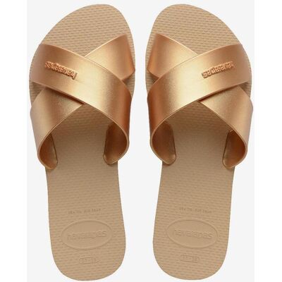 Havaianas Aqua Metallic Damen Badesandalen beige/gold - 39-40 female Havaianas Aqua Metallic Damen Badesandalen beige/gold - 39-40 female