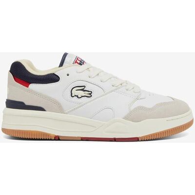 Lacoste Lineshot Leather Sneaker weiß/beige/dunkelblau - 42.5 male Lacoste Lineshot Leather Sneaker weiß/beige/dunkelblau - 42.5 male