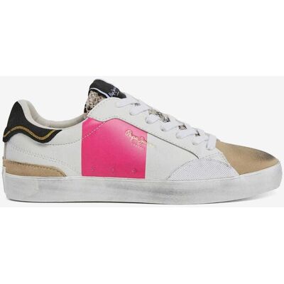 Pepe Jeans Lana Elle Damen Sneaker weiß/beige/rosa - 40 female Pepe Jeans Lana Elle Damen Sneaker weiß/beige/rosa - 40 female