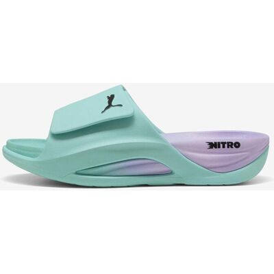 Puma x HYROX NITROcat Slide Badesandalen türkis/schwarz/grau - 40.5 male Puma x HYROX NITROcat Slide Badesandalen türkis/schwarz/grau - 40.5 male
