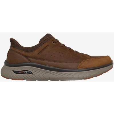 Skechers Felix Arch Fit Slip-Ins Schuhe braun Leder hellgrau schwarz - 41 male Skechers Felix Arch Fit Slip-Ins Schuhe braun Leder hellgrau schwarz - 41 male