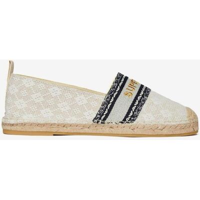 Superdry Canvas Espardille Overlay Damen Sandalen weiß/blau - 38 female Superdry Canvas Espardille Overlay Damen Sandalen weiß/blau - 38 female