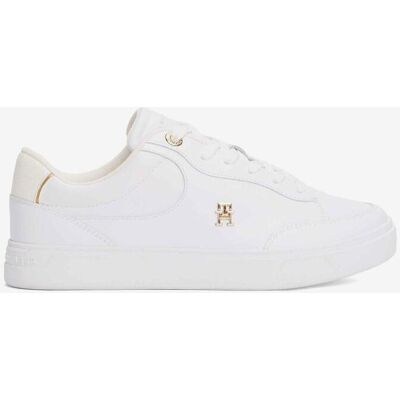 Tommy Hilfiger Essential Chic Court Damen Sneaker schneeweiß/gelb - 36 female Tommy Hilfiger Essential Chic Court Damen Sneaker schneeweiß/gelb - 36 female