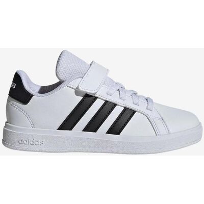 adidas Grand Court 2.0 Kinder Sneaker mit Klettverschluss weiß/schwarz - 34 unisex adidas Grand Court 2.0 Kinder Sneaker mit Klettverschluss weiß/schwarz - 34 unisex