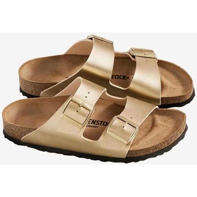 Birkenstock Arizona Birko-Flor Sandalen Schmale Weite gold - 40 unisex Birkenstock Arizona Birko-Flor Sandalen Schmale Weite gold - 40 unisex