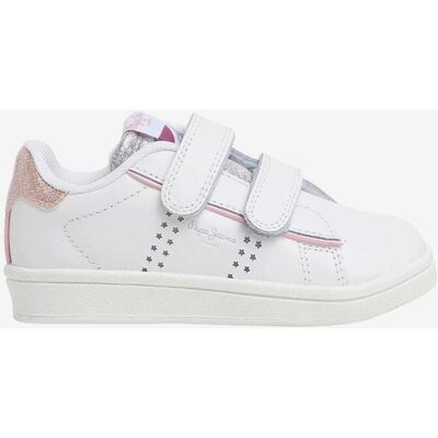 Pepe Jeans Player Night Kinder Sneaker weiß/rosa - 24 female Pepe Jeans Player Night Kinder Sneaker weiß/rosa - 24 female