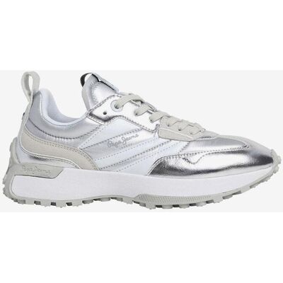 Pepe Jeans Lucky Metallic Damen Sneaker silbergrau - 40 female Pepe Jeans Lucky Metallic Damen Sneaker silbergrau - 40 female