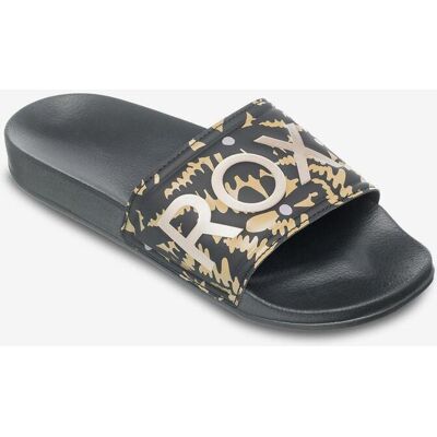 Roxy Slippy Badesandalen schwarz braun Damen - 38 female Roxy Slippy Badesandalen schwarz braun Damen - 38 female