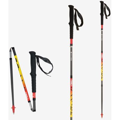 TSL Outdoor Trail Carbon 4 Fire Ultra Mid Short Stöcke rot/schwarz/gelb (Paar) - 115 unisex TSL Outdoor Trail Carbon 4 Fire Ultra Mid Short Stöcke rot/schwarz/gelb (Paar) - 115 unisex