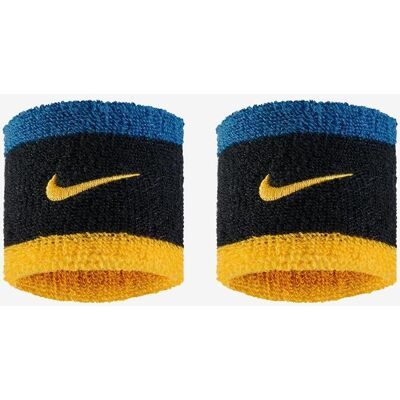 Nike Fitness Nike Swoosh Wristbands blau/gelb (1 Paar) unisex Nike Fitness Nike Swoosh Wristbands blau/gelb (1 Paar) unisex